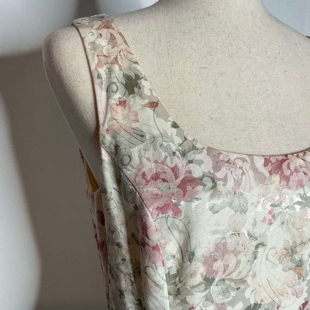 Jessica McClintock Floral Jacquard Scoop Neck Sleeveless Ball Wedding Gown 10